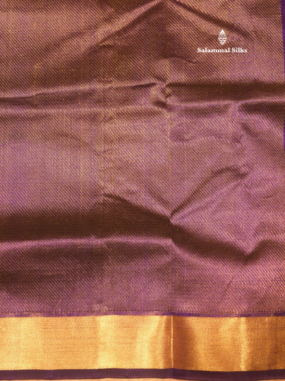 Violet Colour Pure Silk Cotton Saree With Gold Zari Border