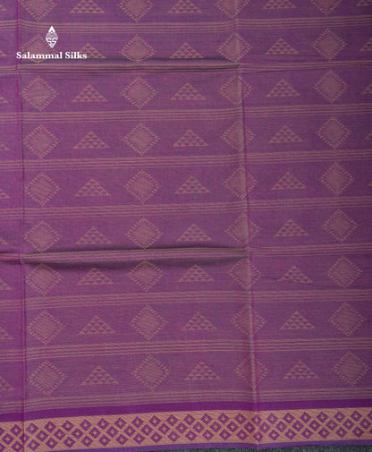 Beautiful Magenta Thread Work Pure Cotton Saree With Contrast Blueish Grey Blouse