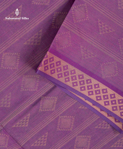 Beautiful Magenta Thread Work Pure Cotton Saree With Contrast Blueish Grey Blouse