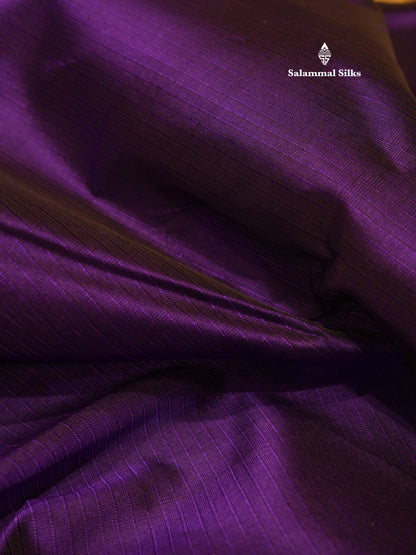Violet Colour Pure Silk Cotton Saree With Gold Zari Border