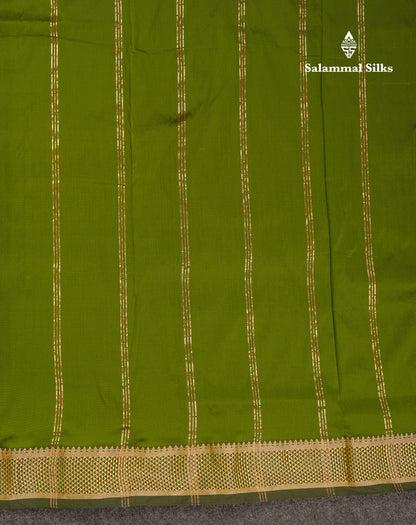 10.5 Yards Semi Silk Saree Peacock Blue Plain With Traditional Border