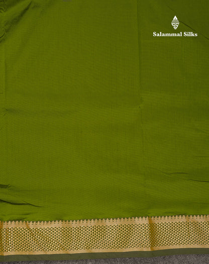 10.5 Yards Semi Silk Saree Peacock Blue Plain With Traditional Border