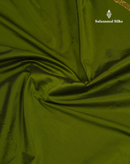 10.5 Yards Semi Silk Saree Peacock Blue Plain With Traditional Border