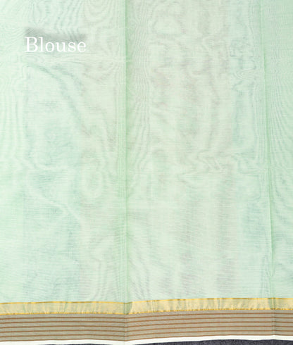 Beautiful Light Rexona Thread Butta Pure Cotton Saree With Blouse