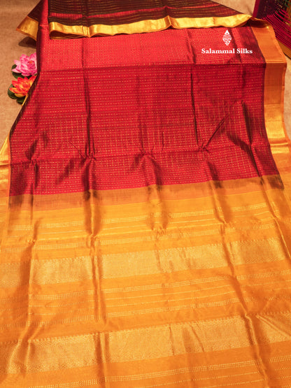 Lakshadeepam Violet Colour Pure Silk Cotton Saree With Contrast Parrot Green Border