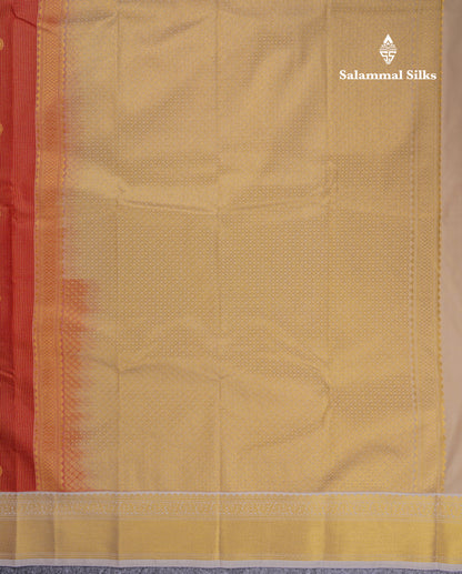 Beautiful Brown Tiny Vaira Oosi Checks Semi Silk Saree With Contrast Cream Sandal Traditional Border