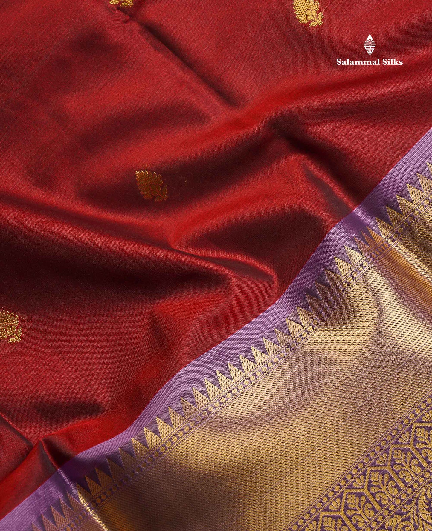 Semi Silk Saree - Rani Pink Colour Body Zari Butta With Contrast Light Pink Blouse