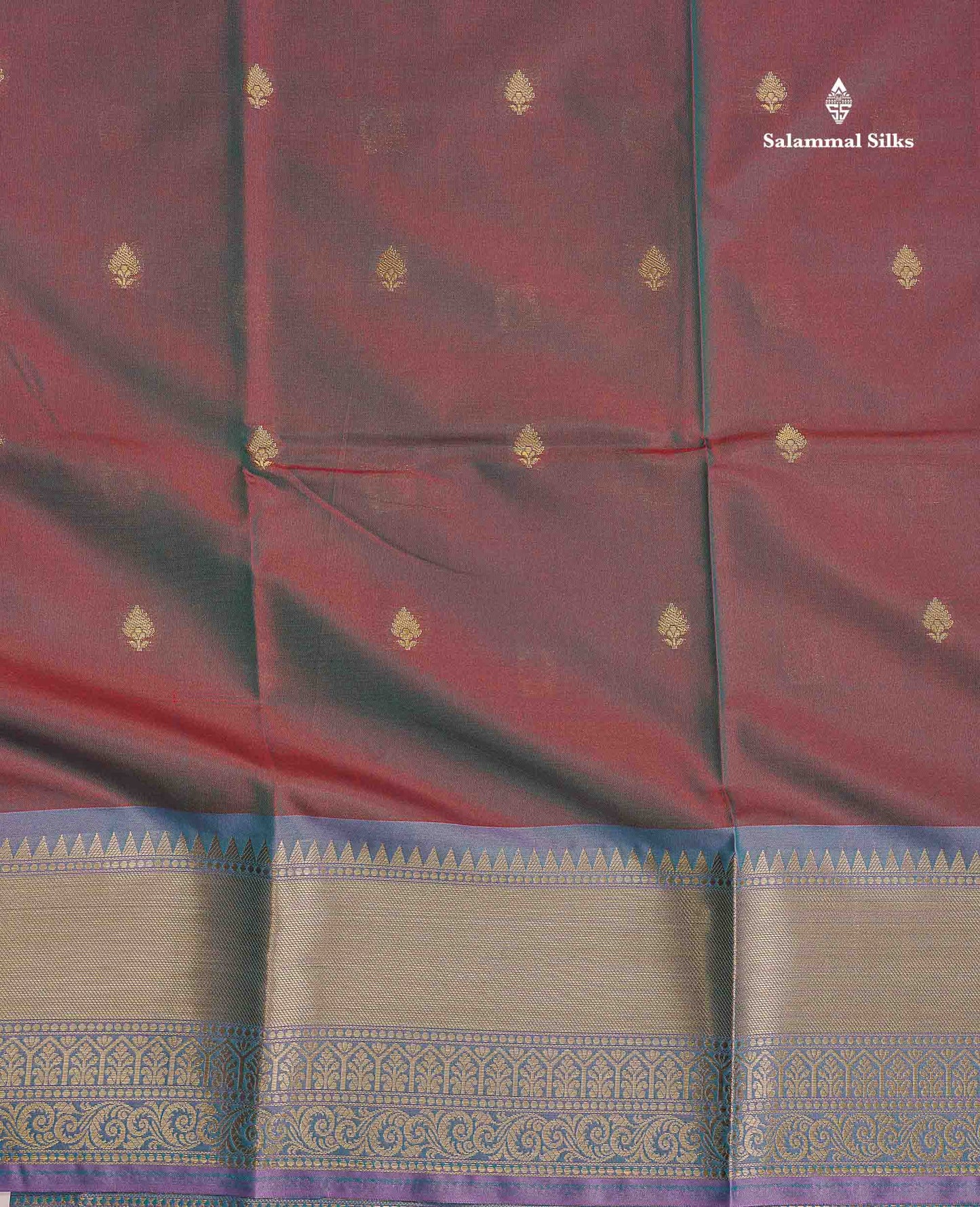 Semi Silk Saree - Rani Pink Colour Body Zari Butta With Contrast Light Pink Blouse