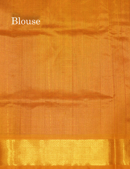 Lakshadeepam Violet Colour Pure Silk Cotton Saree With Contrast Parrot Green Border