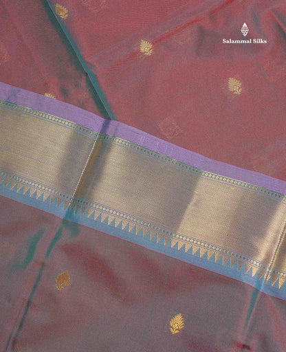 Semi Silk Saree - Rani Pink Colour Body Zari Butta With Contrast Light Pink Blouse
