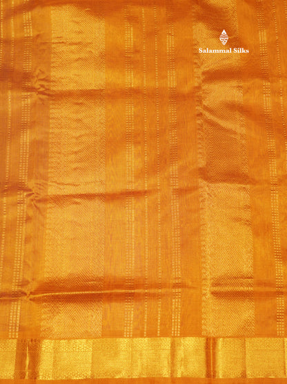 Lakshadeepam Violet Colour Pure Silk Cotton Saree With Contrast Parrot Green Border