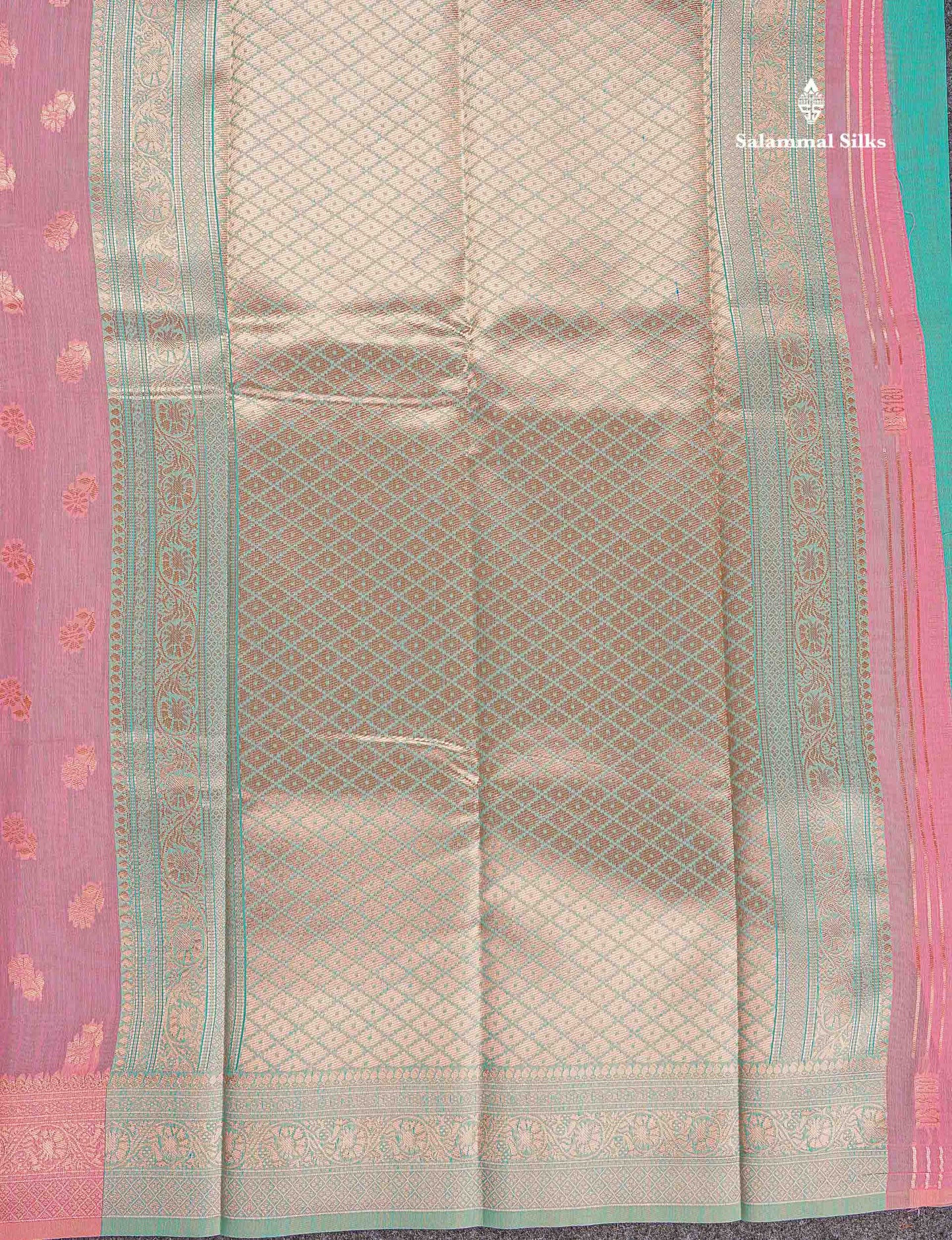 Cotton Mix Saree - Light Pink Colour Body Thread Butta With Fancy Border