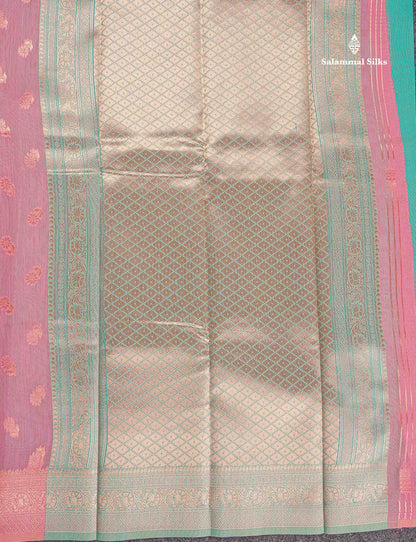 Cotton Mix Saree - Light Pink Colour Body Thread Butta With Fancy Border
