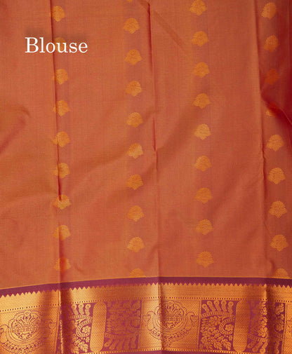 Beautiful Light Blue Semi Silk Saree With Contrast Light Violet Traditional Border