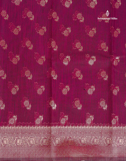 Cotton Mix Saree - Light Pink Colour Body Thread Butta With Fancy Border