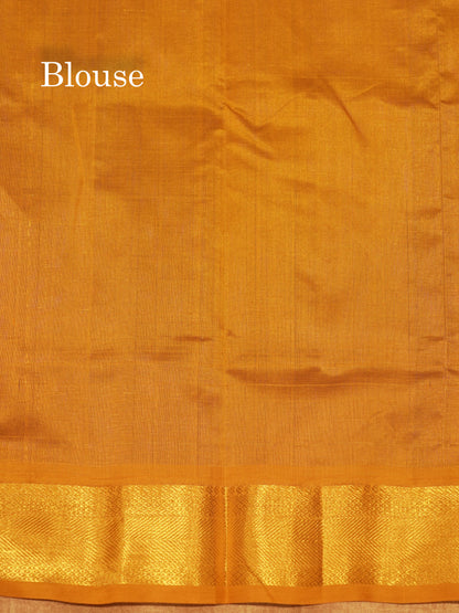Lakshadeepam Violet Colour Pure Silk Cotton Saree With Contrast Parrot Green Border