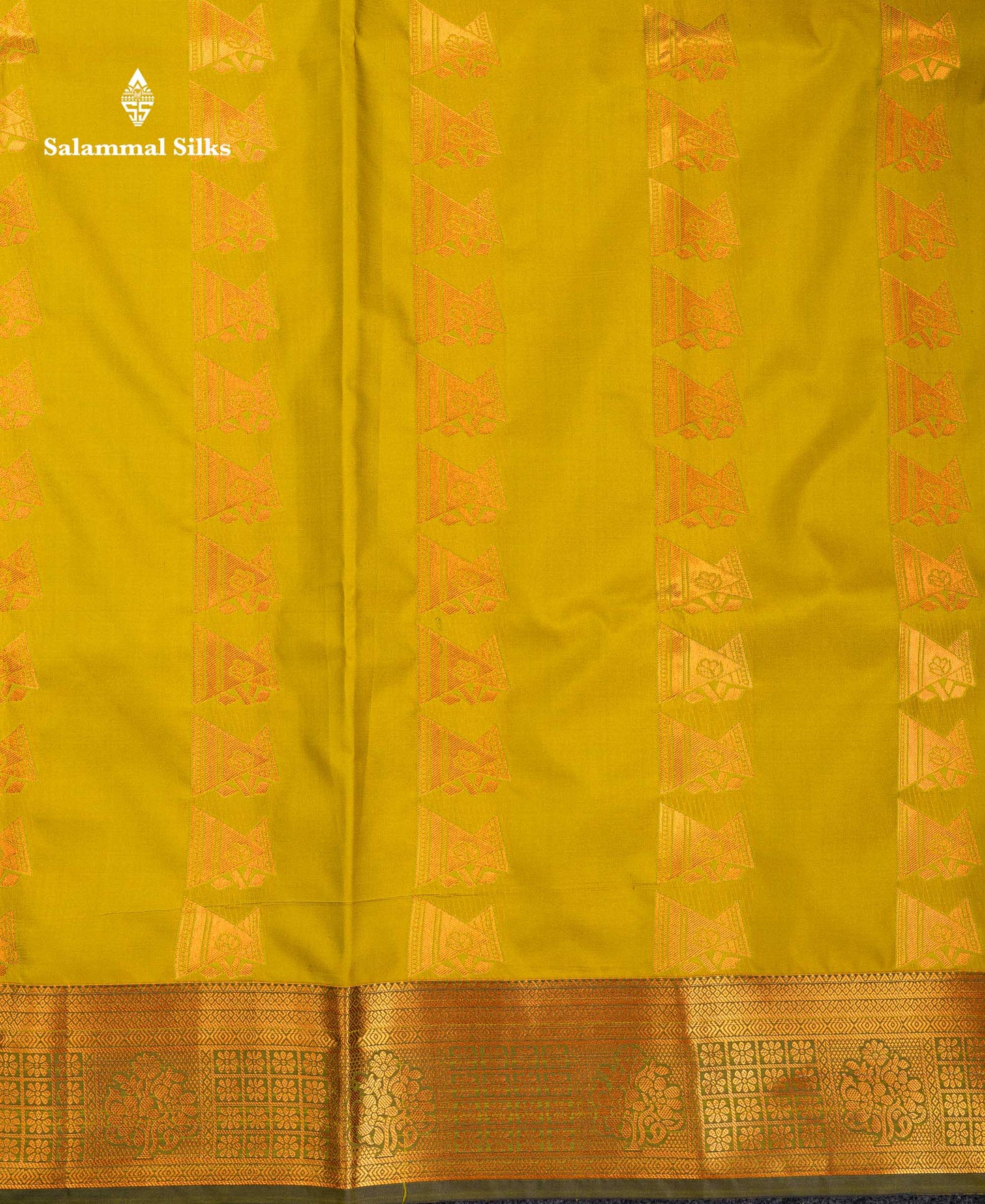 Beautiful Manthulir Green Zari Butta Semi Silk Saree With Contrast Dual Tone Navy Blue Blouse