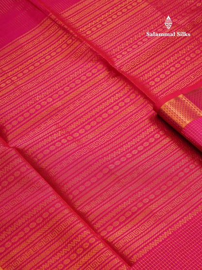 Beautiful Dual Tone Red Small Zari Checks Pure Silk Cotton Saree With Traditional Border