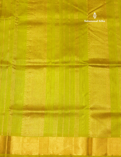 Lakshadeepam Violet Colour Pure Silk Cotton Saree With Contrast Parrot Green Border