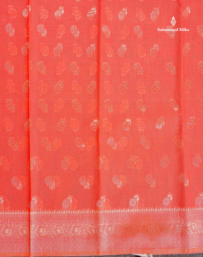 Cotton Mix Saree - Light Pink Colour Body Thread Butta With Fancy Border
