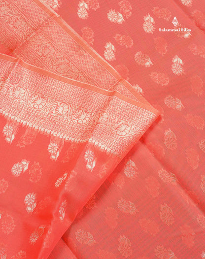 Cotton Mix Saree - Light Pink Colour Body Thread Butta With Fancy Border