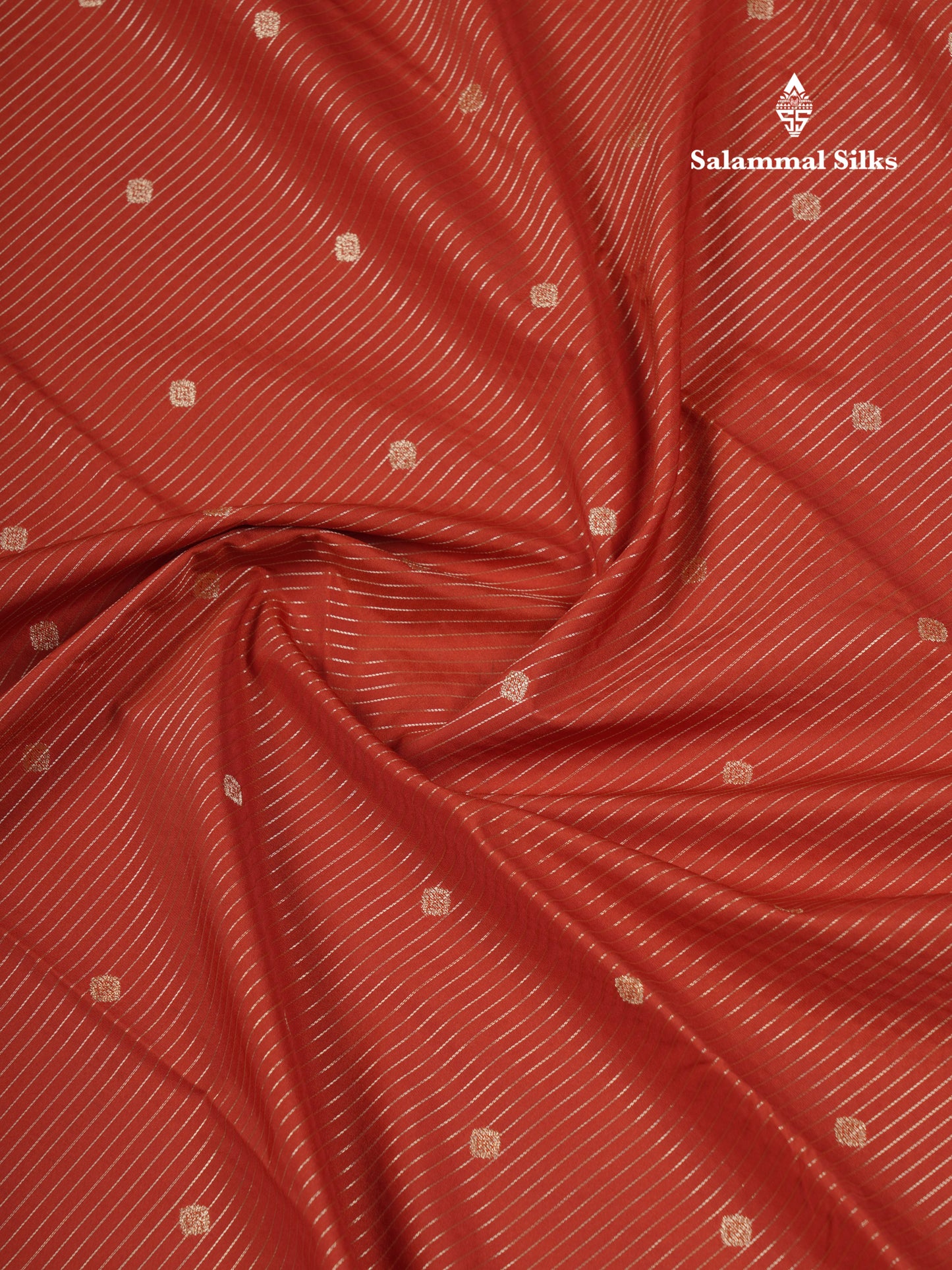 Beautiful Rust Orange Semi Silk Saree With Contrast Dark Brown Traditional Medium Border
