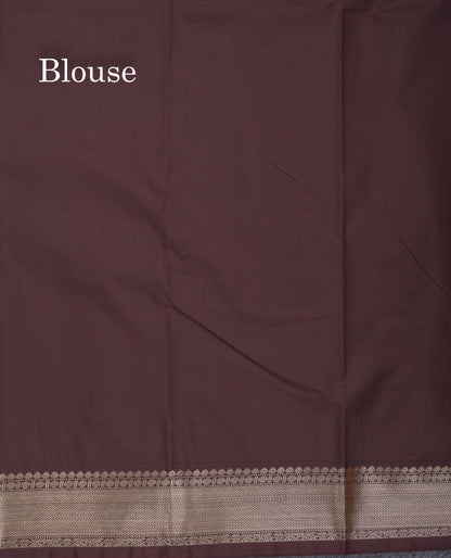Beautiful Rust Orange Semi Silk Saree With Contrast Dark Brown Traditional Medium Border