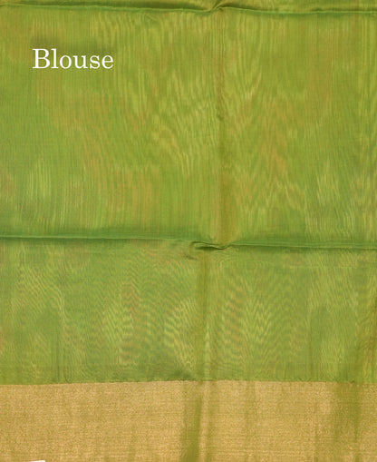 Premium Pink Colour Pochampalli Cotton Saree With Contrast Tissue Parrot Green Border