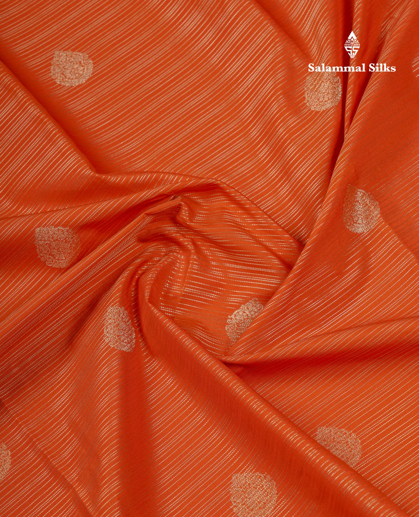 Beautiful Rust Orange Semi Silk Saree With Contrast Dark Brown Traditional Border