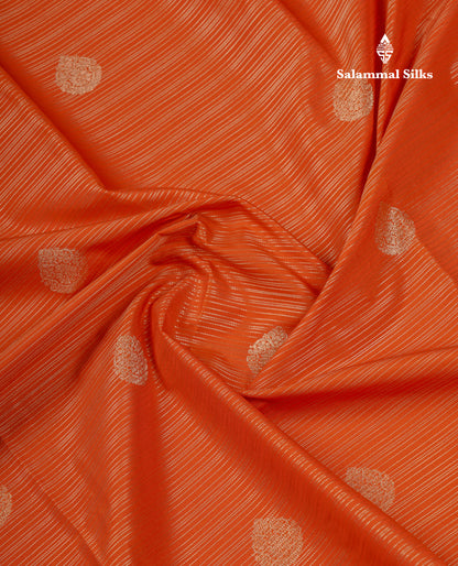 Beautiful Rust Orange Semi Silk Saree With Contrast Dark Brown Traditional Border