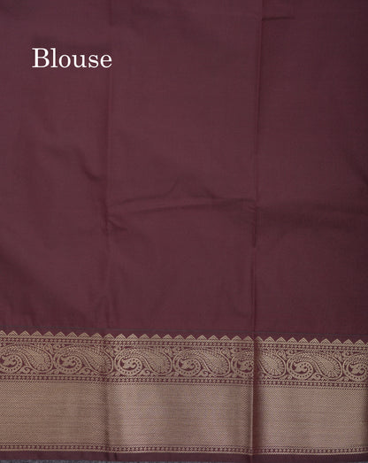 Beautiful Rust Orange Semi Silk Saree With Contrast Dark Brown Traditional Border