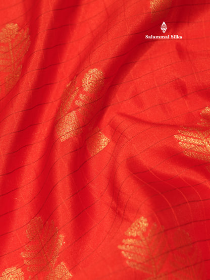 Chilly Red Colour Semi Silk Saree With Contrast Peacock Green Border