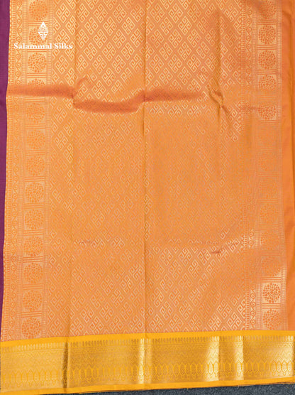 Beautiful Magenta Pink Semi Silk Saree With Contrast Mustard Yellow Border