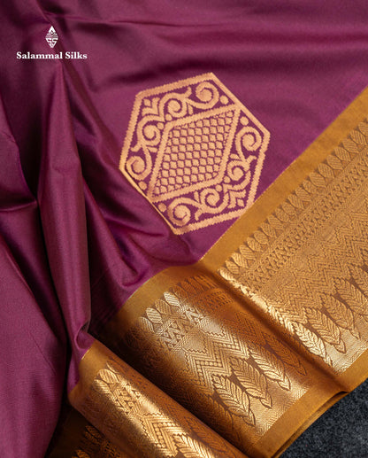 Beautiful Magenta Pink Semi Silk Saree With Contrast Mustard Yellow Border