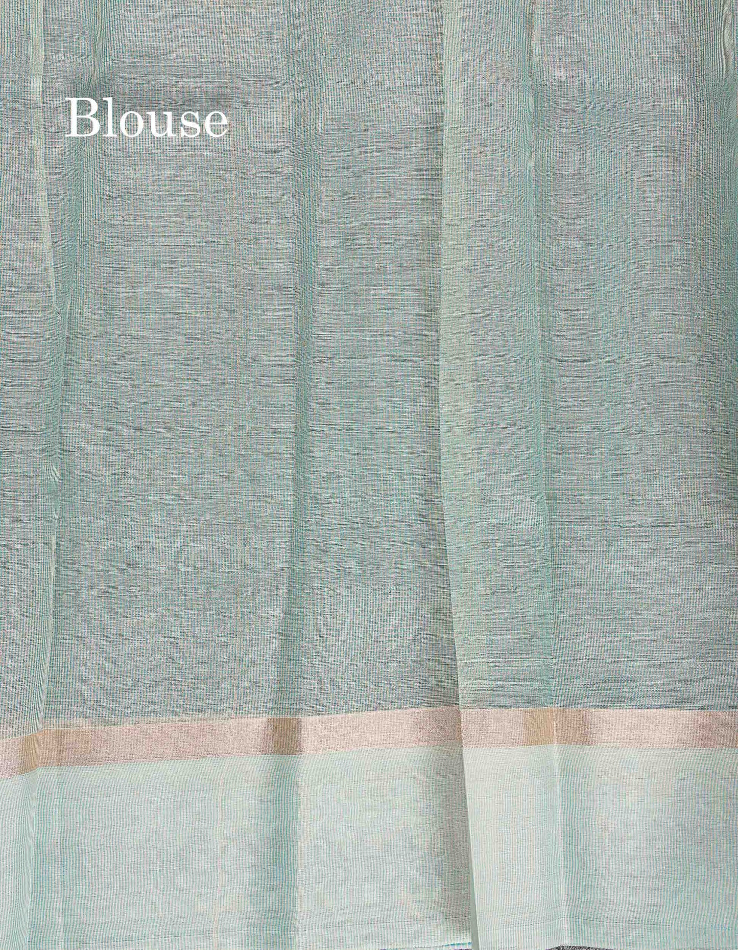Kota Cotton Saree - Light Blue Tiny Zari Checks Embroidery Work With Fancy Border