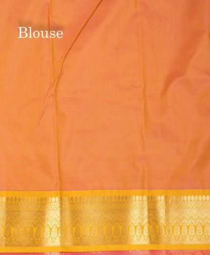 Beautiful Magenta Pink Semi Silk Saree With Contrast Mustard Yellow Border