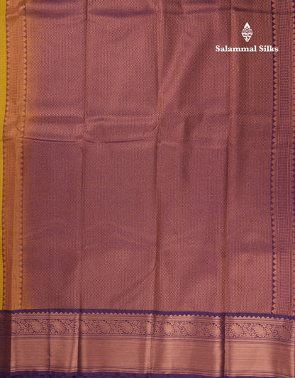 Beautiful Yellow Small Zari Checks Semi Silk Saree With Contrast Magenta Border