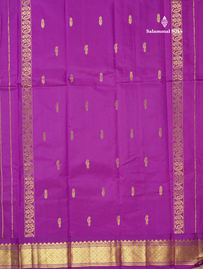 Parrot Green Pure Mix Saree With One Side Contrast Magenta Border