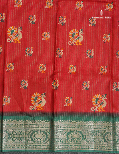 Semi Tussar Fancy Saree - Purple Colour Body With Contrast Yellow Fancy Border