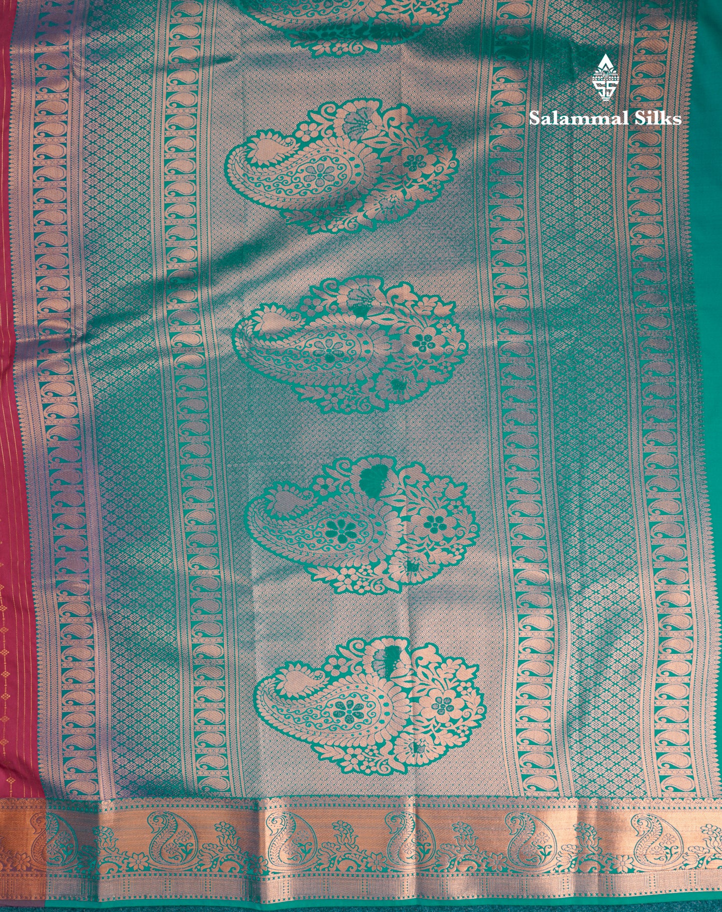 Maroon Semi Silk Saree With Contrast Saffire Green Blouse