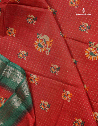 Semi Tussar Fancy Saree - Purple Colour Body With Contrast Yellow Fancy Border