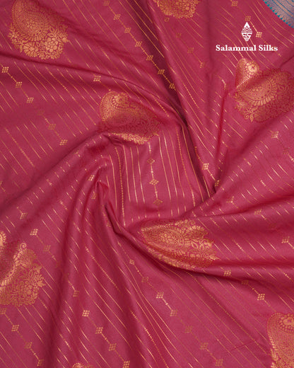 Maroon Semi Silk Saree With Contrast Saffire Green Blouse