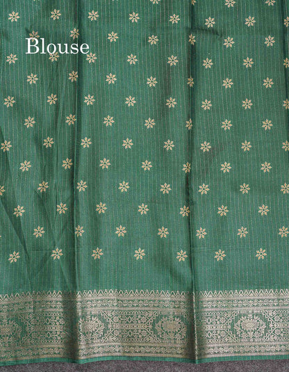 Semi Tussar Fancy Saree - Purple Colour Body With Contrast Yellow Fancy Border