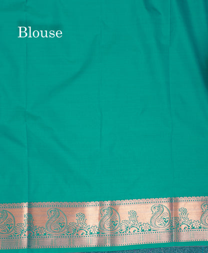 Maroon Semi Silk Saree With Contrast Saffire Green Blouse