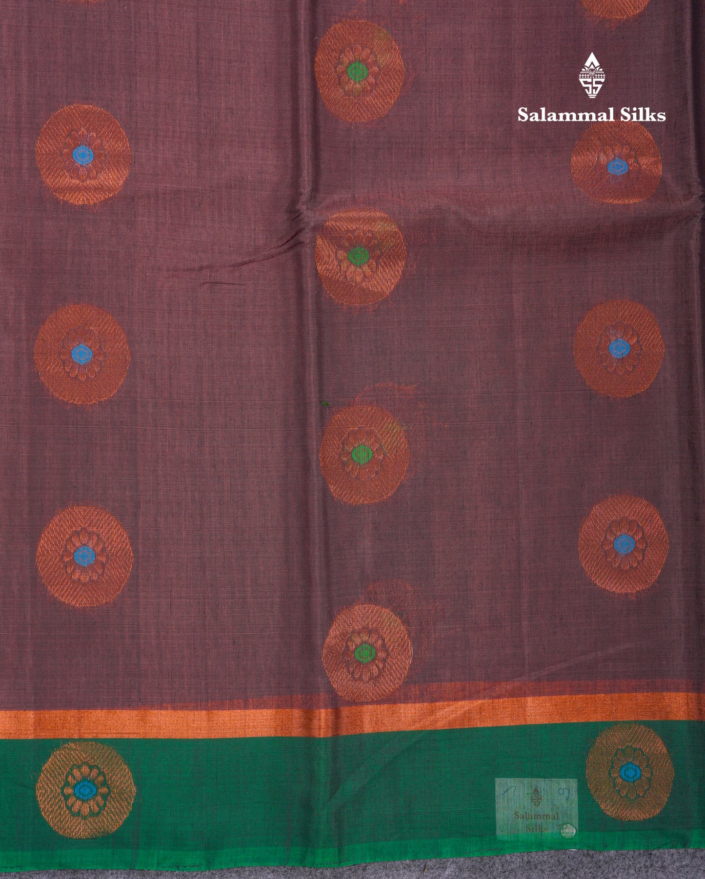 Maroon Beautiful SICO Cotton Saree With Green Border