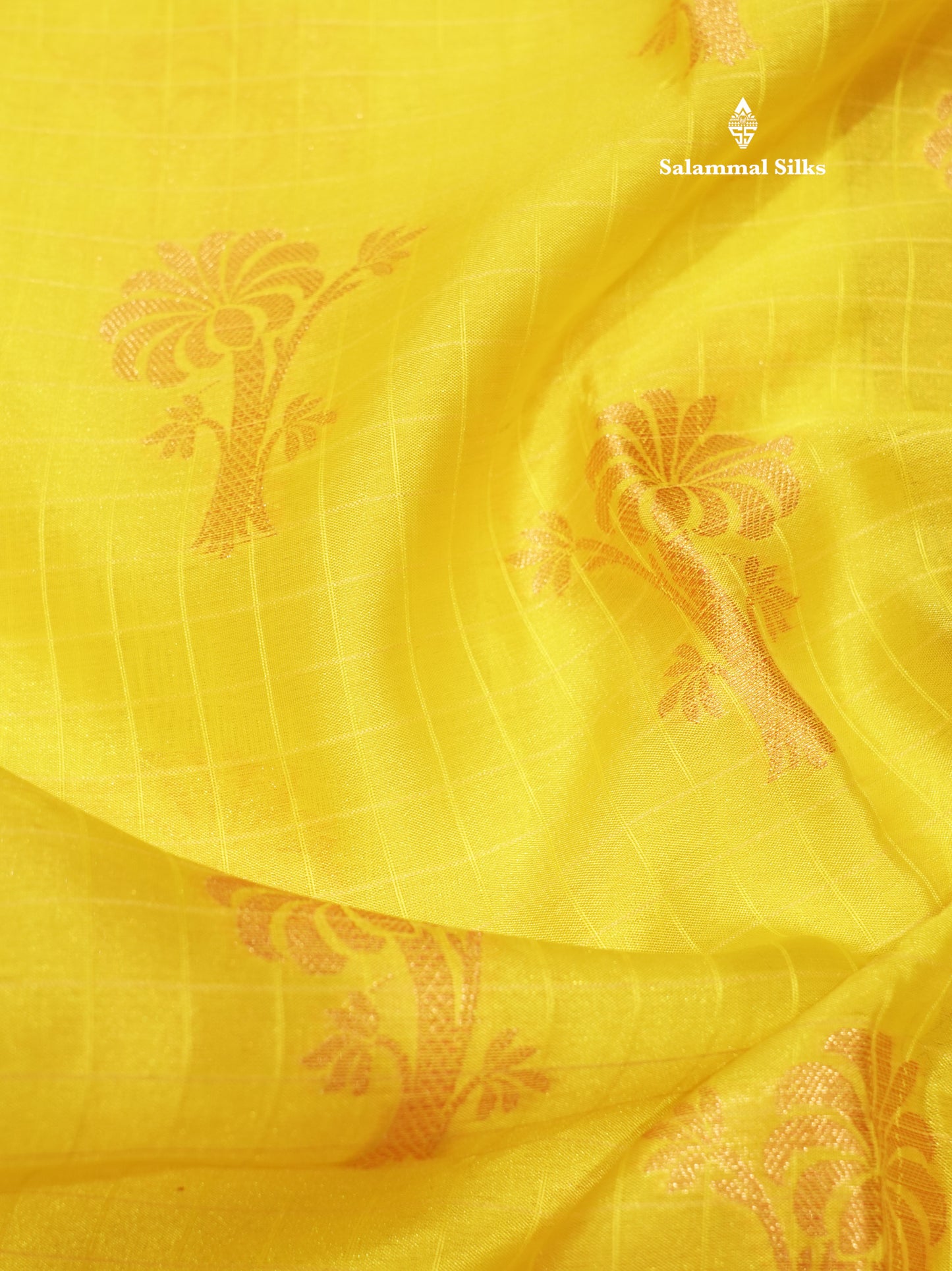 Lemon Yellow Colour Small Checks Semi Silk Saree With Fancy Border