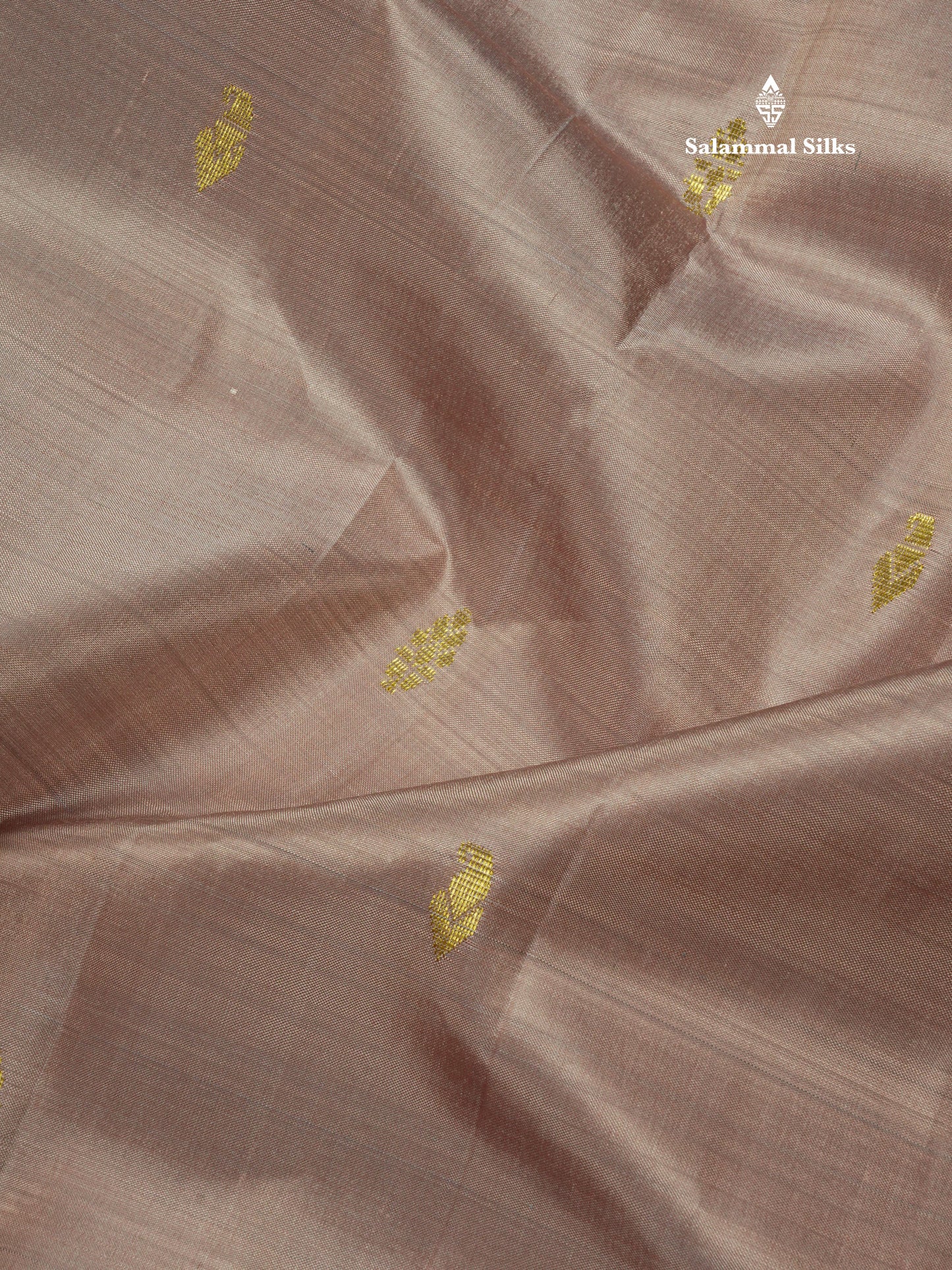 Light Chocolate Pure Kanjivaram Silk Saree With Small One Side Contrast Light Rexona Border