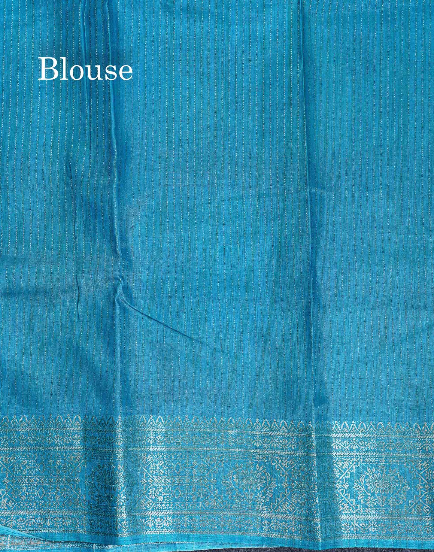 Semi Tussar Fancy Saree - Pink Colour Body With Contrast Ramar Blue Fancy Border