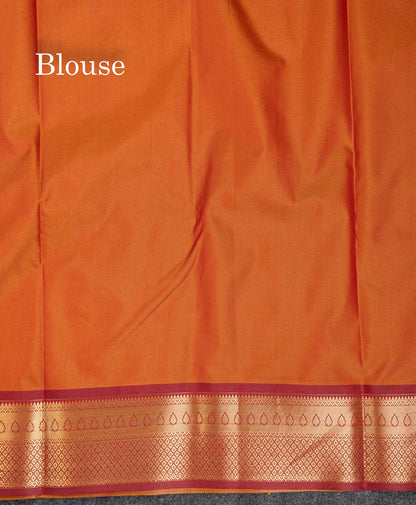 Beautiful Yellow Semi Silk Saree With Contrast Brown Traditional Border