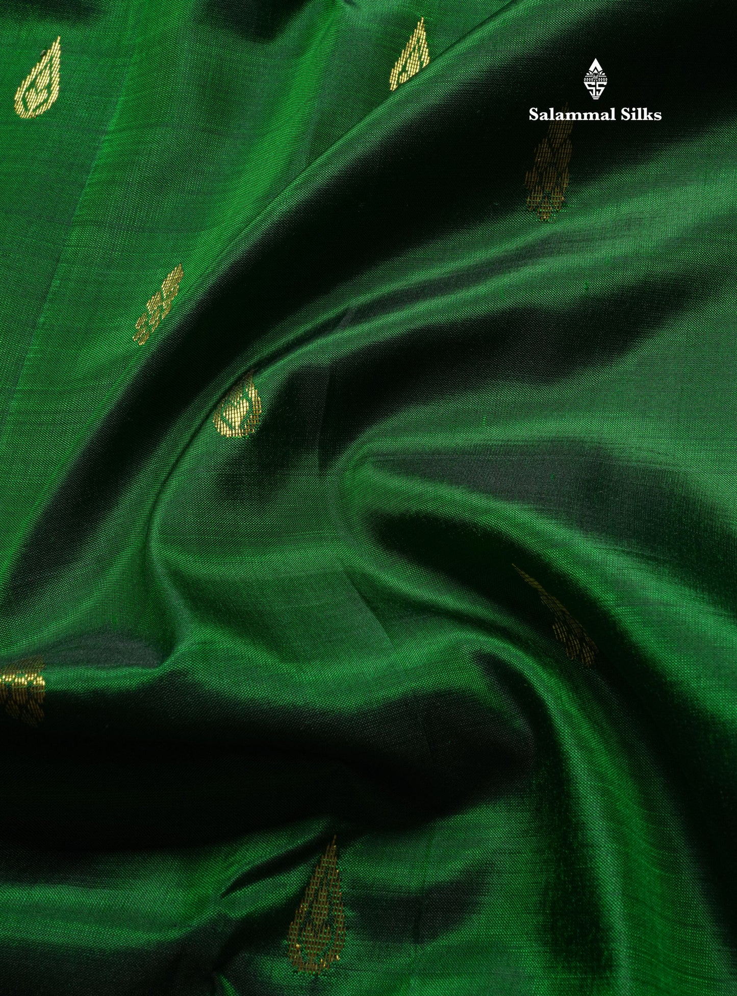 Bottle Green Pure Kanjivaram Silk Saree With Small One Side Contrast Grey Border